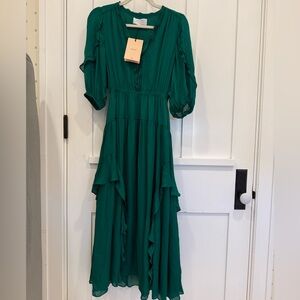 La Ligne Sylvie Dress in Emerald